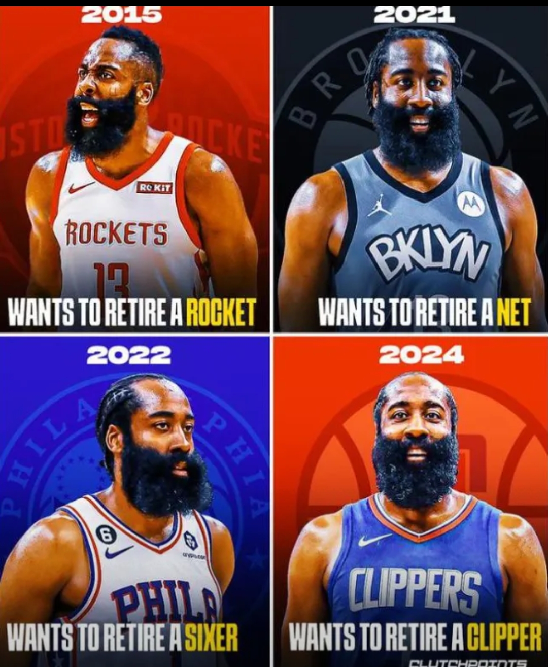 哈登赛后发布讲话，坚定表示会继续留在火箭队